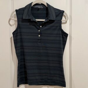 Nike Golf Polo Shirt Womens small Stripe Sleeveless Dri Fit Tour